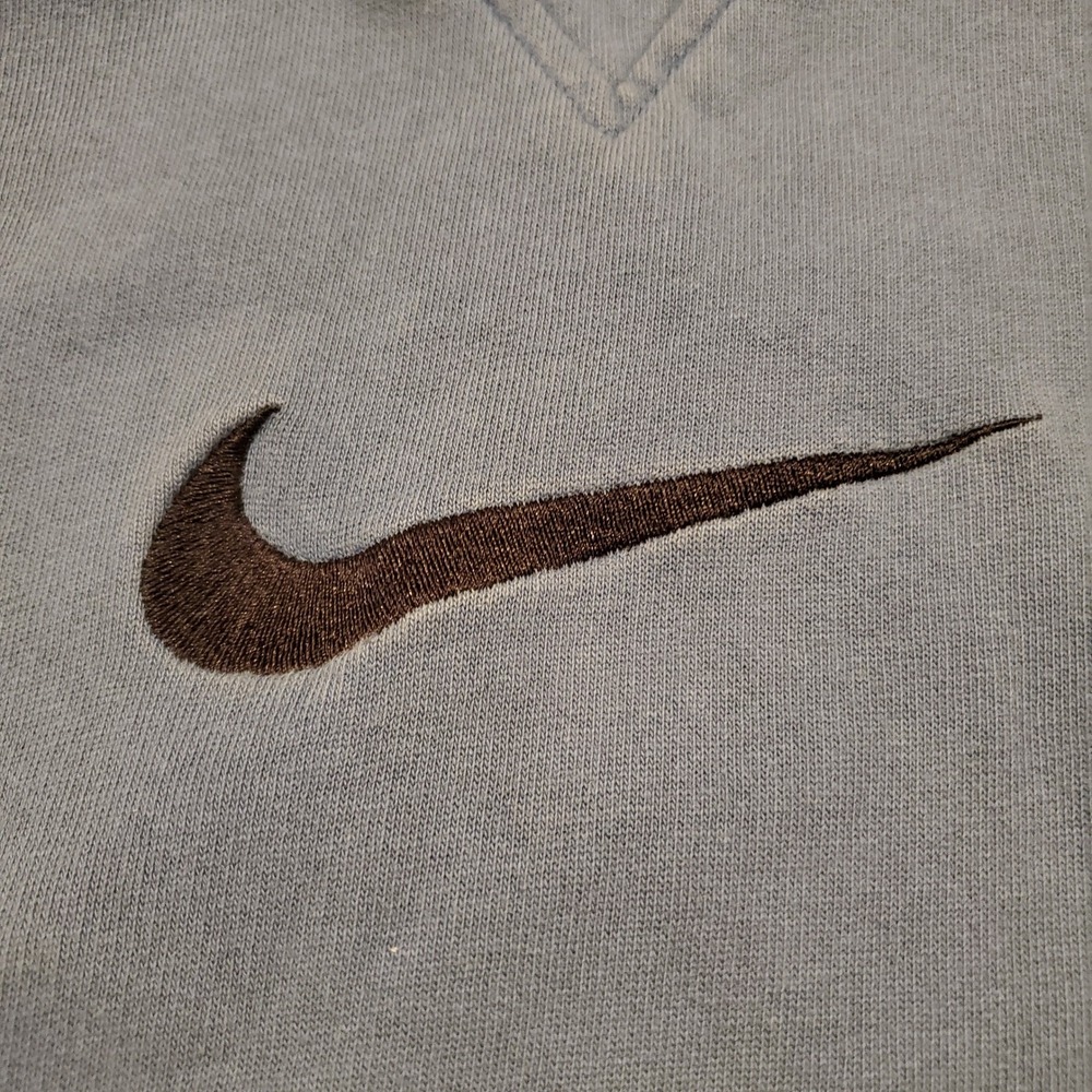 Vintage Nike Hoodie Sweatshirt Boys Medium Blue Distressed Big Swoosh‎ Y2K - Picture 4 of 12